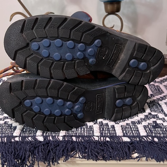 Timberland Mid Lace Up Brown Suede Navy Trim - Picture 8 of 12